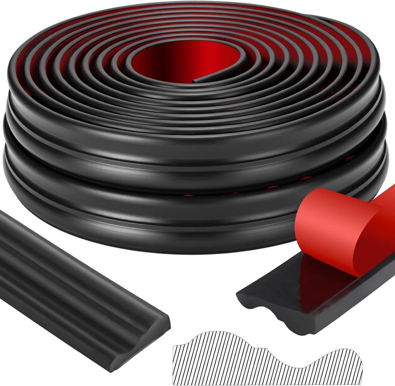 Innconee 32.8ft x 1.25 Inch Flexible Peel and Stick Molding Trim for Wall, Baseboard, Backsplash, Tile Edge, Chair Rail, Mirror-self Adhesive Moulding Trim for Bathroom Wall Door Floor Window, Black - Image 1